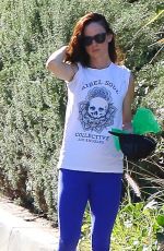 JULIETTE LEWSI Walks Her Doug Out in Los Angeles 11/12/2015