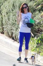 JULIETTE LEWSI Walks Her Doug Out in Los Angeles 11/12/2015