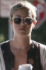 KALEY CUOCO With Short Hair Leaves a Salon in West Hollywood 11/07/2015
