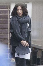 KATE BECKINSALE on the Set of Underworld 5 Movie in Prague 11/27/2015