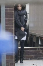 KATE BECKINSALE on the Set of Underworld 5 Movie in Prague 11/27/2015