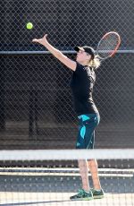 KATE UPTON Playing Tennis at a Court in Beverly Hills 11/20/2015