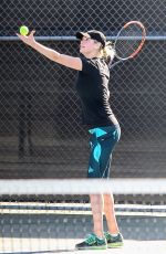 KATE UPTON Playing Tennis at a Court in Beverly Hills 11/20/2015
