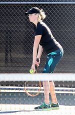 KATE UPTON Playing Tennis at a Court in Beverly Hills 11/20/2015