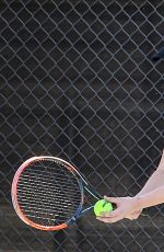 KATE UPTON Playing Tennis at a Court in Beverly Hills 11/20/2015
