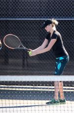KATE UPTON Playing Tennis at a Court in Beverly Hills 11/20/2015