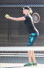 KATE UPTON Playing Tennis at a Court in Beverly Hills 11/20/2015