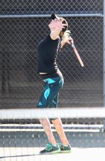 KATE UPTON Playing Tennis at a Court in Beverly Hills 11/20/2015