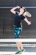 KATE UPTON Playing Tennis at a Court in Beverly Hills 11/20/2015