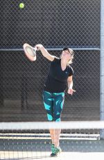 KATE UPTON Playing Tennis at a Court in Beverly Hills 11/20/2015