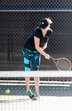 KATE UPTON Playing Tennis at a Court in Beverly Hills 11/20/2015