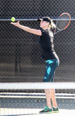 KATE UPTON Playing Tennis at a Court in Beverly Hills 11/20/2015