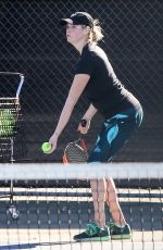 KATE UPTON Playing Tennis at a Court in Beverly Hills 11/20/2015
