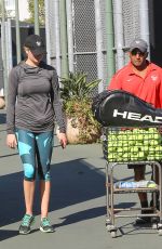 KATE UPTON Playing Tennis at a Court in Beverly Hills 11/20/2015