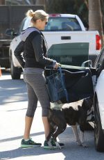 KATE UPTON Walks Her Dog Out in Beverly Hills 11/17/2015
