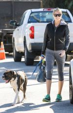 KATE UPTON Walks Her Dog Out in Beverly Hills 11/17/2015