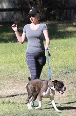 KATE UPTON Walks Her Dog Out in Brentwood 11/21/2015