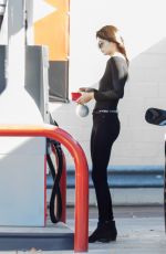 KENDALL JENNER at a Gas Station in Los Angeles 11/25/2015