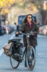 KERI RUSSELL Riding a Bike Out in New York 11/25/2015