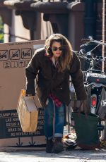 KERI RUSSELL Riding a Bike Out in New York 11/25/2015