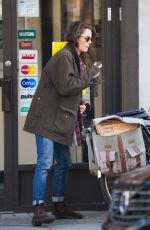 KERI RUSSELL Riding a Bike Out in New York 11/25/2015