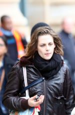 KRISTEN STEWART as Maureen on the Set of Personal Shopper in Paris 11/04/2015
