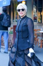 LADY GAGA Leaves Her Apartment in New York 11/21/2015