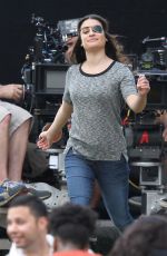 LEA MICHELLE at Scream Queens Set in New Orleans 11/04/2015