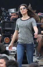LEA MICHELLE at Scream Queens Set in New Orleans 11/04/2015