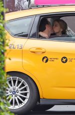 LEA SEYDOUX and Andre Meyer Kiss in a Taxi in West Village 11/06/2015