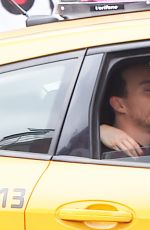 LEA SEYDOUX and Andre Meyer Kiss in a Taxi in West Village 11/06/2015
