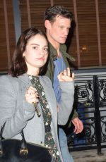 LILY JAMES and Matt Smith at Maoz Falafel in London 11/13/2015