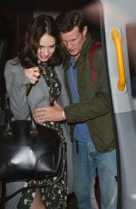 LILY JAMES and Matt Smith at Maoz Falafel in London 11/13/2015