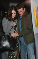 LILY JAMES and Matt Smith at Maoz Falafel in London 11/13/2015