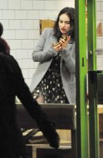 LILY JAMES and Matt Smith at Maoz Falafel in London 11/13/2015