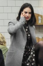 LILY JAMES and Matt Smith at Maoz Falafel in London 11/13/2015