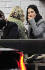 LILY JAMES and Matt Smith at Maoz Falafel in London 11/13/2015