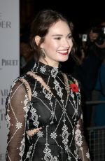 LILY JAMES at Harper