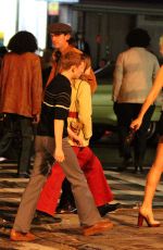 MAGGIE GYLLENHAAL on the Set of The Deuce in New York 11/03/2015