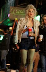 MAGGIE GYLLENHAAL on the Set of The Deuce in New York 11/03/2015