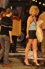 MAGGIE GYLLENHAAL on the Set of The Deuce in New York 11/03/2015