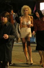 MAGGIE GYLLENHAAL on the Set of The Deuce in New York 11/04/2015