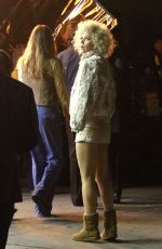 MAGGIE GYLLENHAAL on the Set of The Deuce in New York 11/04/2015