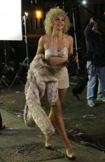 MAGGIE GYLLENHAAL on the Set of The Deuce in New York 11/04/2015