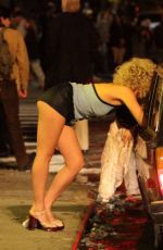MAGGIE GYLLENHAAL on the Set of The Deuce in New York 11/04/2015