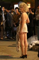 MAGGIE GYLLENHAAL on the Set of The Deuce in New York 11/04/2015