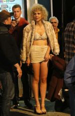 MAGGIE GYLLENHAAL on the Set of The Deuce in New York 11/04/2015