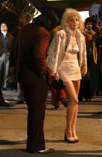 MAGGIE GYLLENHAAL on the Set of The Deuce in New York 11/04/2015
