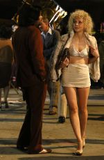 MAGGIE GYLLENHAAL on the Set of The Deuce in New York 11/04/2015