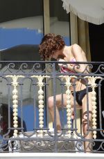 MARTINA STOESSEL in Bikini on a Hotel Balcony in France 10/31/2015